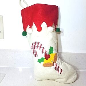 Felt Christmas Stocking with Pom Poms